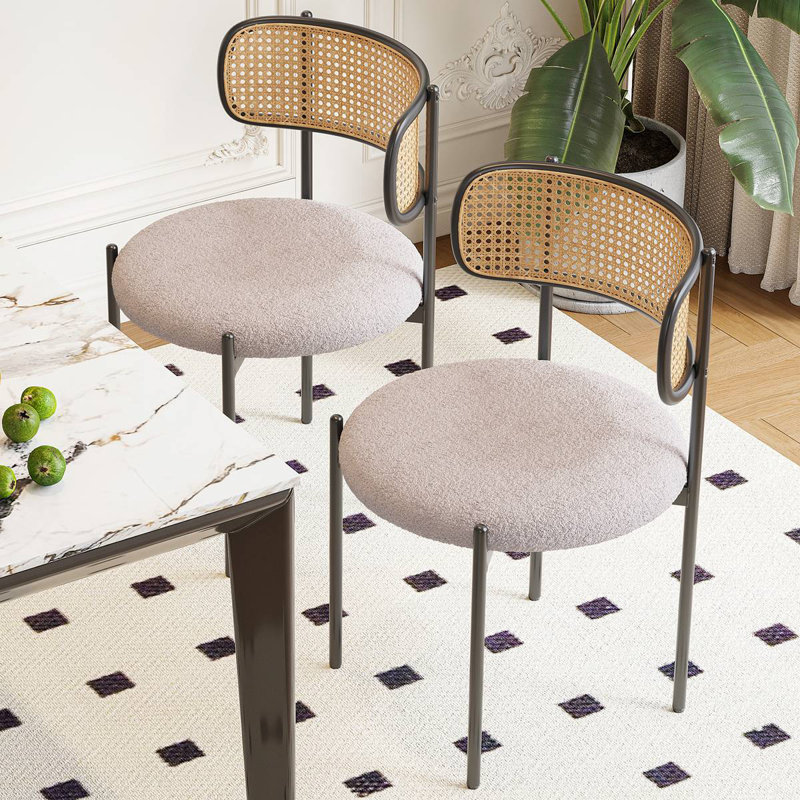 Ensemble de chaises de salle à manger rembourrées modernes avec chaises en rotin et chaises de cuisine