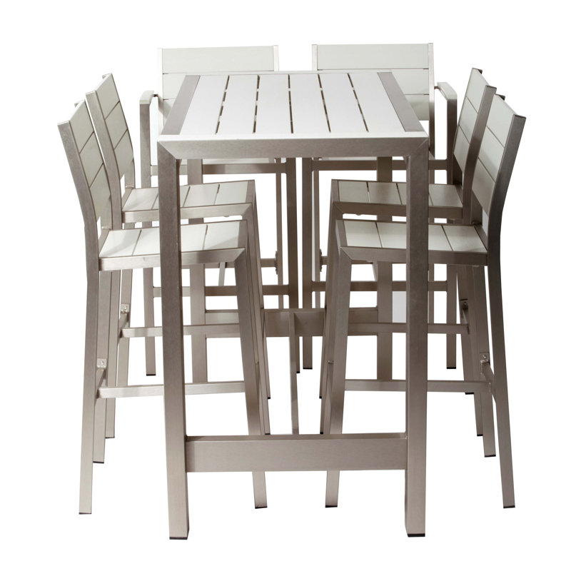 Ensemble repas 7 pièces Betty, Blanc, Argent