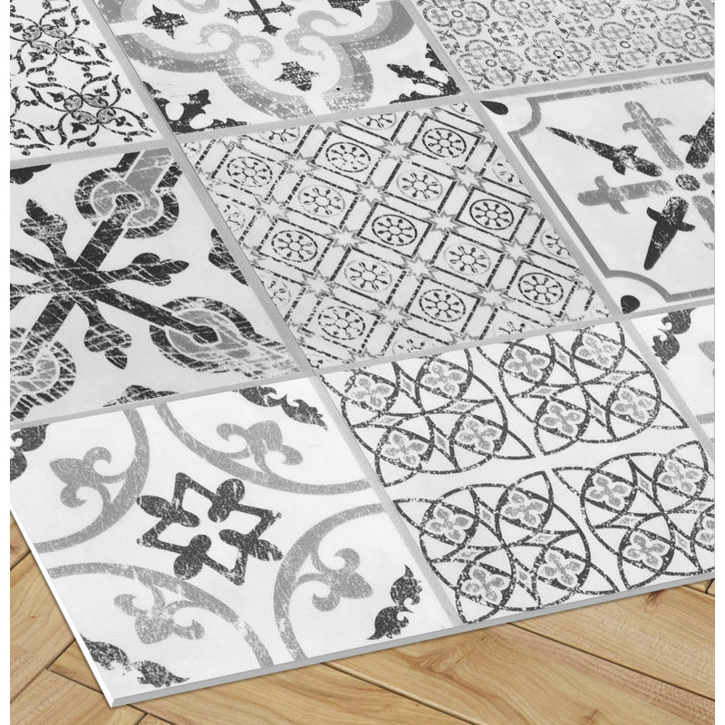 Sagrario Vinyl Machine Printed Area Rug, Runner 80 x 300cm