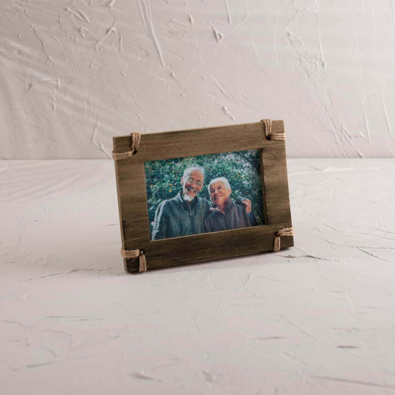 Classic White Wood Tabletop and Wall Photo Frame