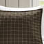 3 pièces de courtepointe très grand / très grand en noir / brun, réversible avec tissu écossais et coton, motif à bordure-128738068-128738069