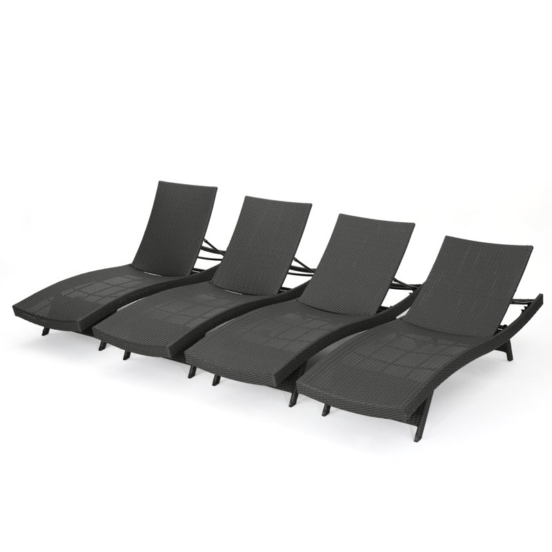 Billur Outdoor Chaise Lounge Set, Gray
