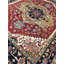 Tapis décoratif en laine rouge de conception unique 8 pi x 9 pi 10 po noué à la main new age