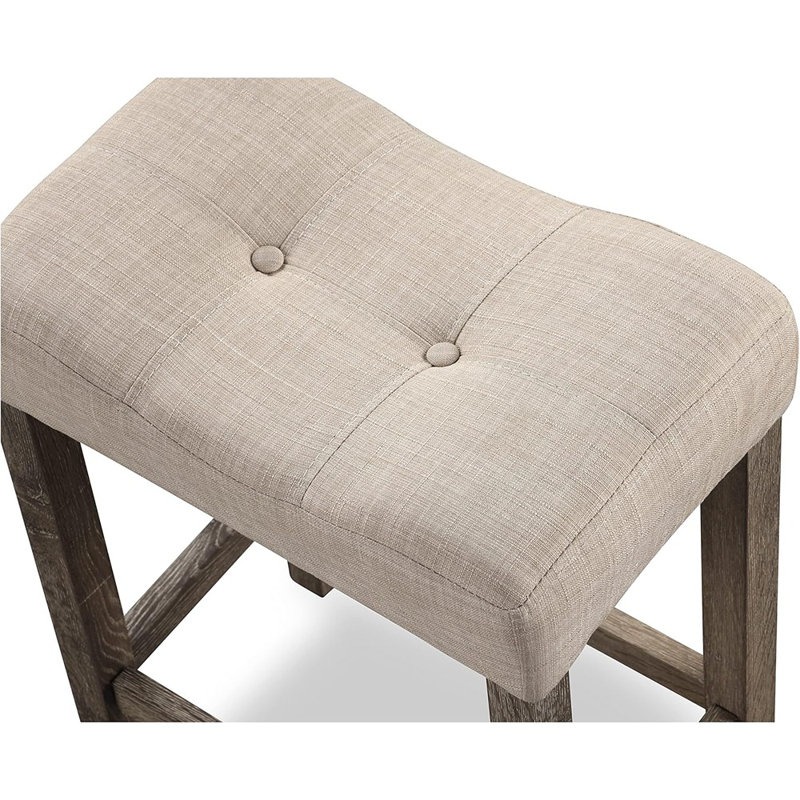 Ensemble de 2 tabourets de selle capitonnés à hauteur de comptoir, taupe