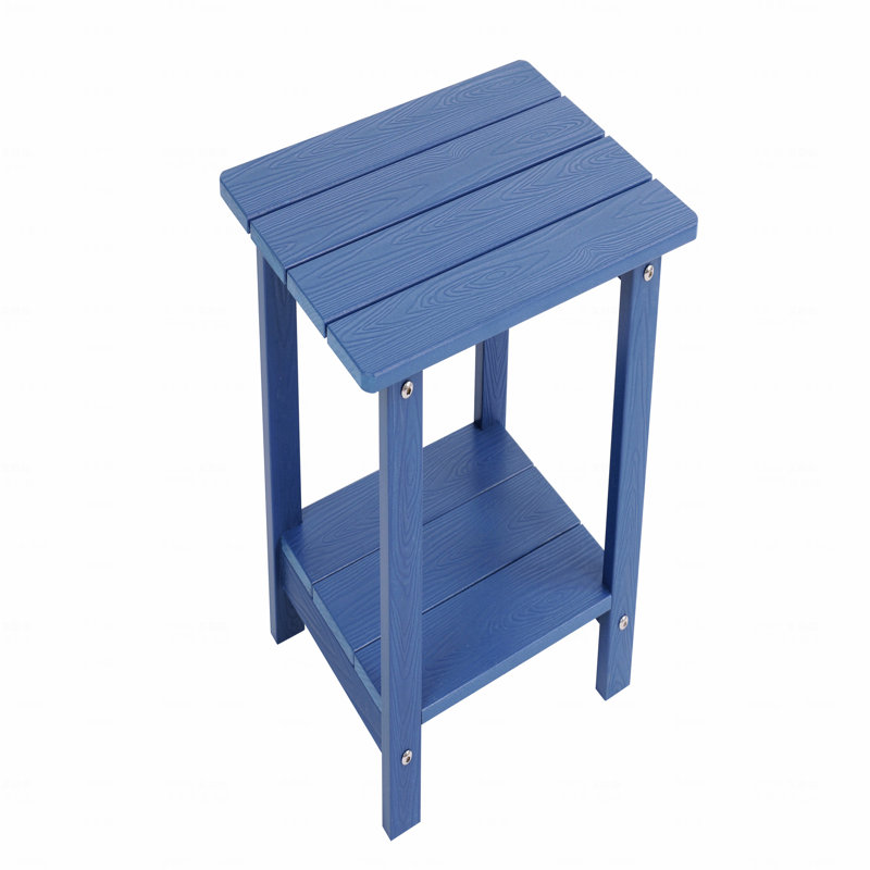 Wooden-Textured Imitation Wooden Patio Side Table, Simple With Rich Texture, Small Tabletop, Perfect For Outdoor Picnics