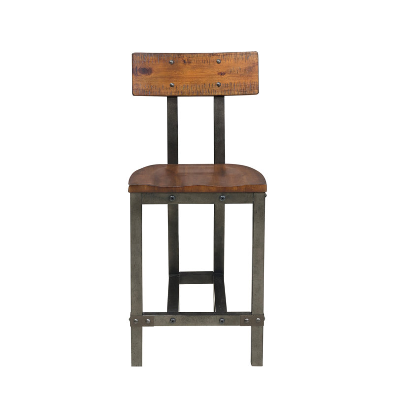 Larnell Counter Stool Set - Solid Wood Frame