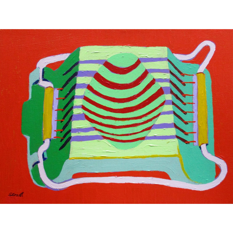Egg Slicer On Red Print by Sue Graef, Black Framed Paper, 16" H x 20" W