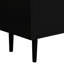 Armoire à chaussures moderne avec un design arqué et un tiroir. Finition noire, tablettes réglables, plateau de table spacieux, tablettes intérieures en panneau de particules de qualité