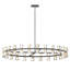 48 pouces en cristal pour la décoration intérieure, design noir luxueux, éclairage à DEL, plafonnier, câblé, 48 W 3, blanc chaud 2700 K, salon et salle à manger blanc