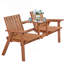 Banc de patio, banc de jardin avec table du milieu et trou pour parasol