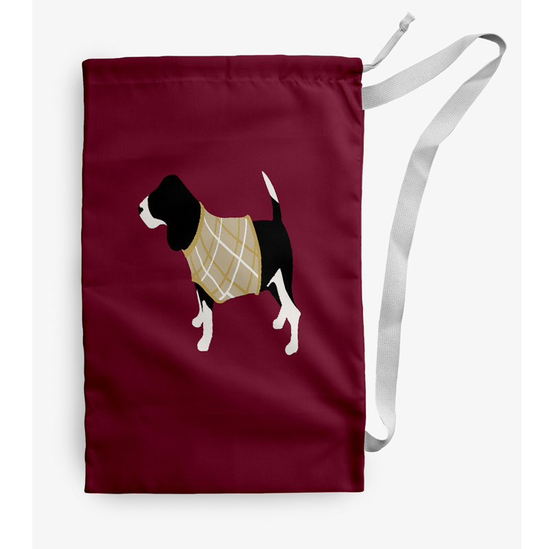 Fabric Laundry Bag with Handles, Dark Red, Medium (36" H x 28" W)