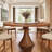 Round Mid-Century Farmhouse Solid Wood Dining Table Set With 360° Silent Turntable-1209253776-1209726582
