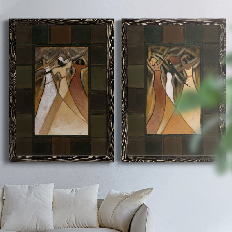 «Divine Grace I», ensemble de 2 reproductions sur toiles encadrées, H 31,5 po x l 47 po x P 1,5 po, Cadre noir
