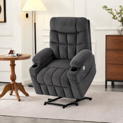 Fauteuil inclinable extra large à deux moteurs pour personnes âgées, position infinie, allongé à 170 °, fauteuil inclinable robuste pour les grands et les grands avec repose-pieds allongé