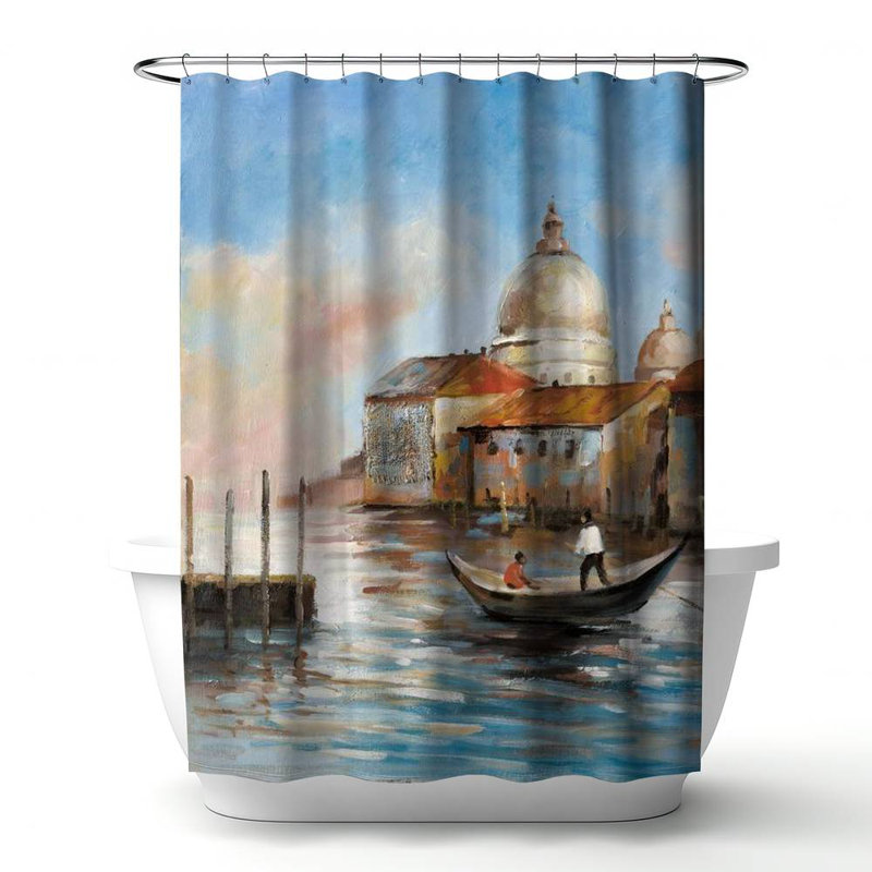 Shower Curtain CO3 – Polyester Shower Curtain, Dye Sublimation Print, 71" W × 74" L
