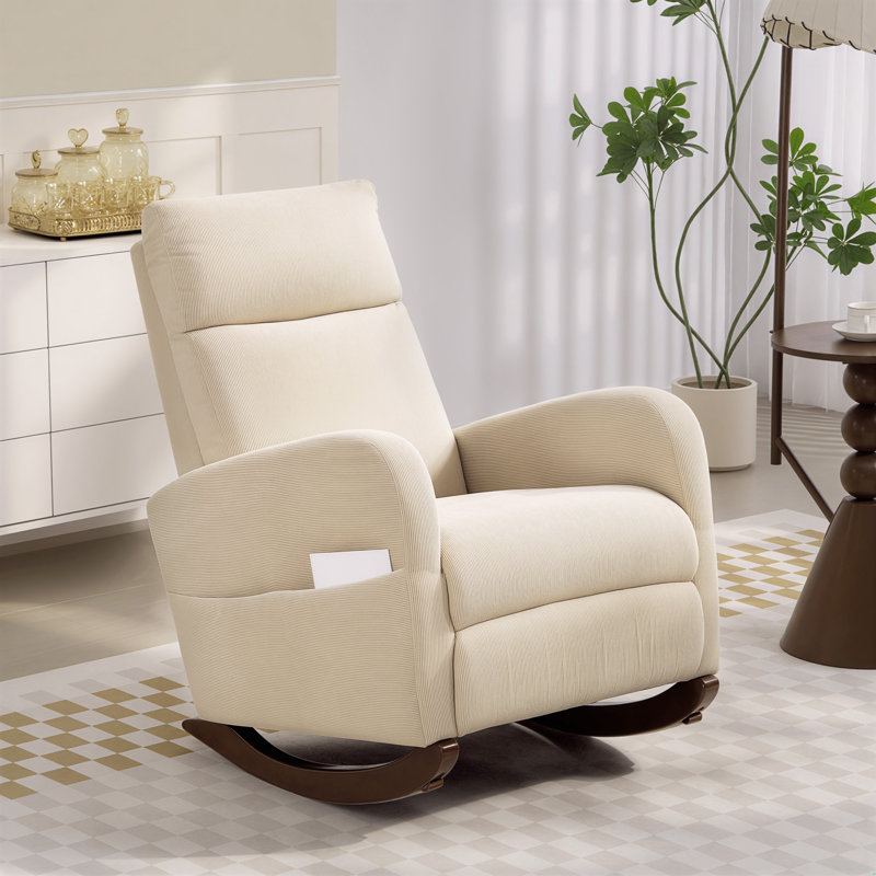 Solid Wood Rocking Chair, Beige