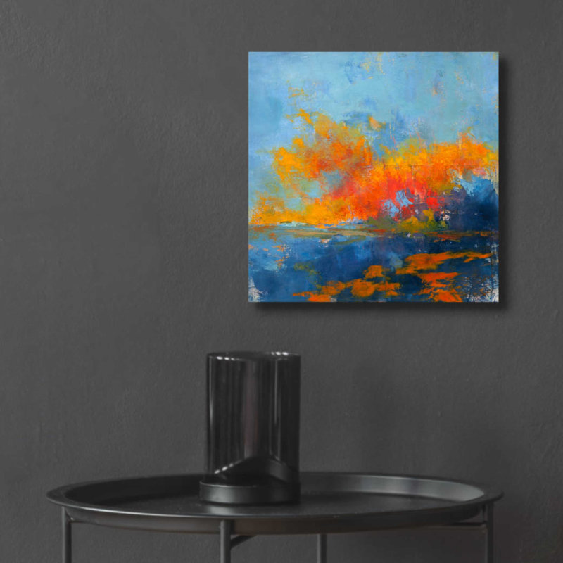 «Blue On Blue» par Patrick Dennis, H 12 po x l 12 po x P 0,13 po