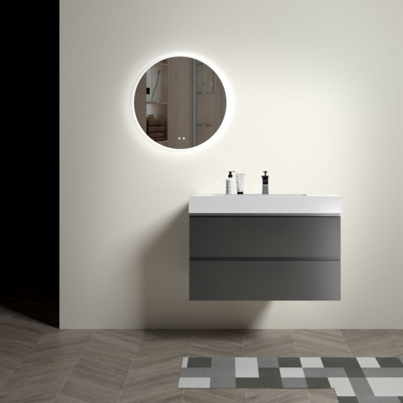 Meuble-lavabo mural simple avec plateau en mélamine 35,8 po Climon