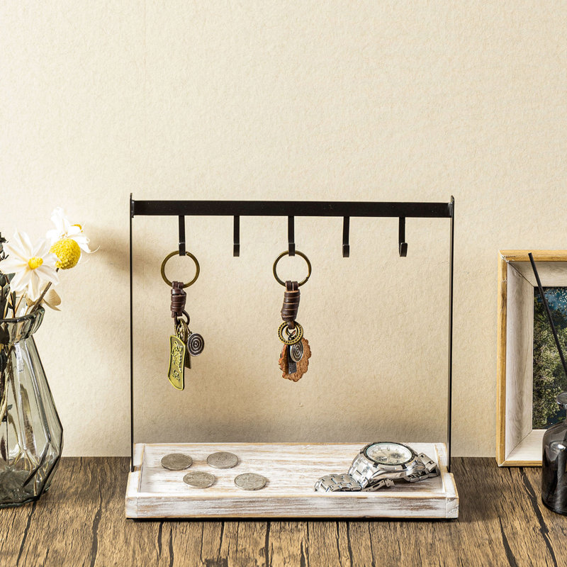 5 Hook Metal Key Jewelry Stand
