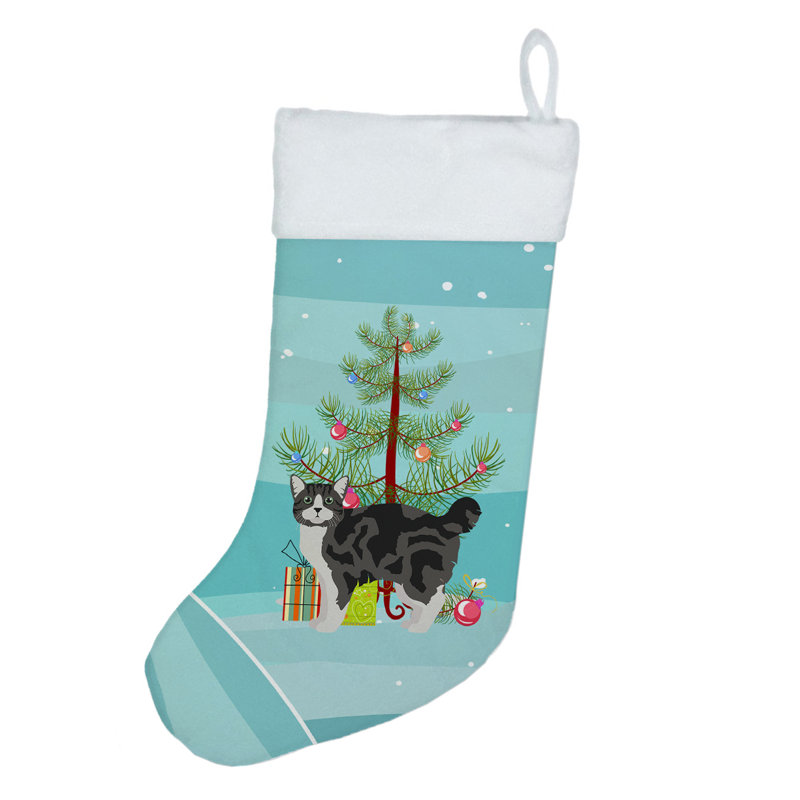 Christmas Stocking, Gray/Black/Blue