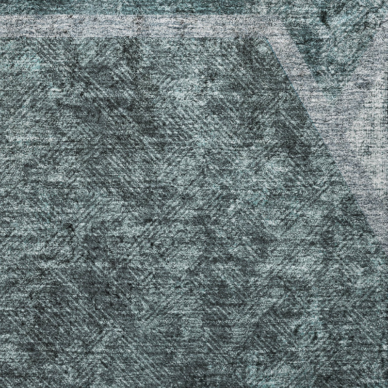 Tapis à poil long de qualité supérieure lavable à la machine ADS679, Sarcelle, 9 pi x 12 pi
