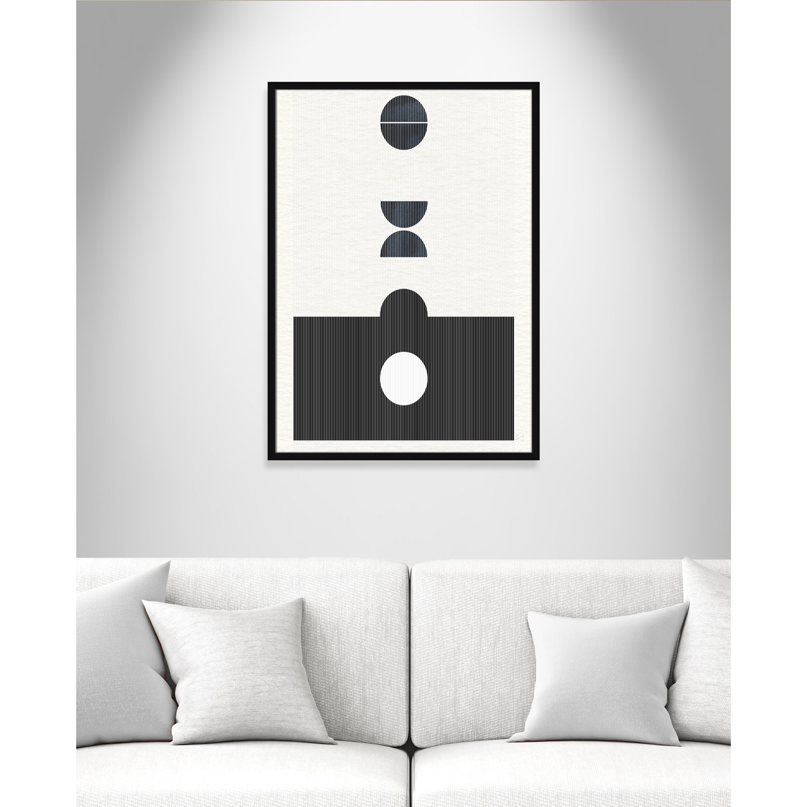 Eclipse I by Susan Jill, 35.5" H x 25.5" W x 0.75" D, Satin Black Framed