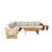 Fran 6 - Piece Acacia Wood Patio Outdoor Sectional Conversation Set With Cream Cushions