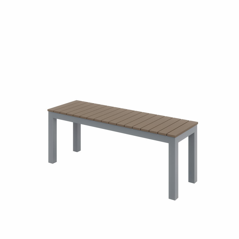Ivy Aluminum Outdoor Bench, Mocha, Silver