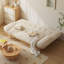 Canapé-lit modulaire en velours côtelé blanc crème-117167175