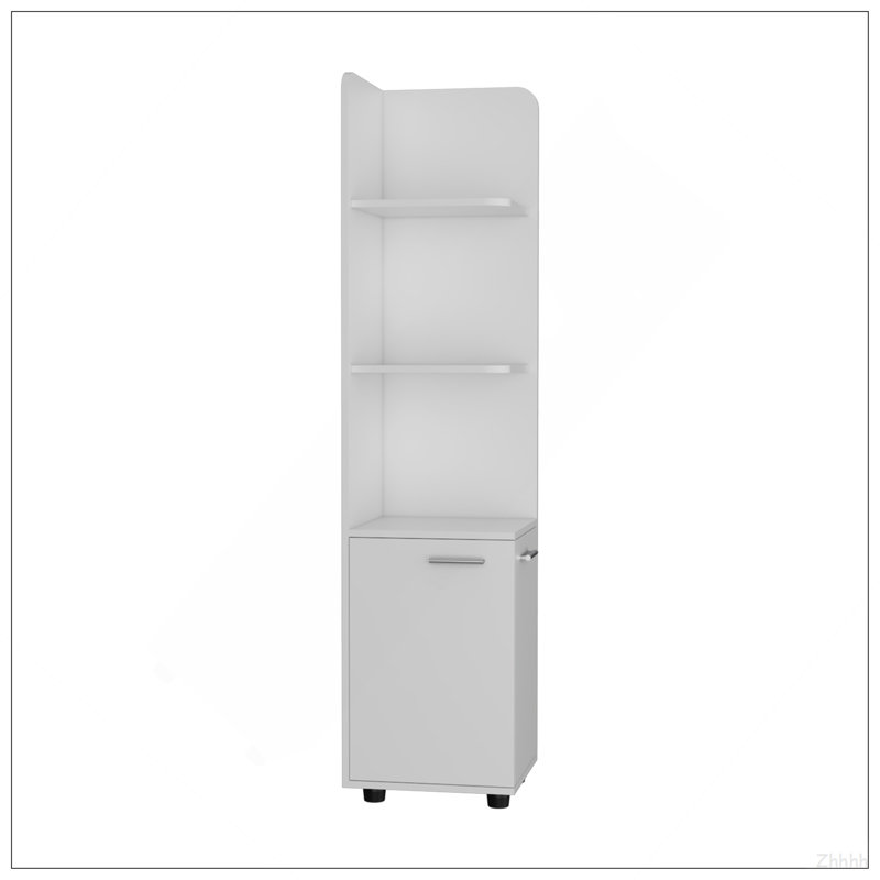 Malibu Freestanding Linen Cabinet, 2-Doors, Open Shelves -White, Blanc