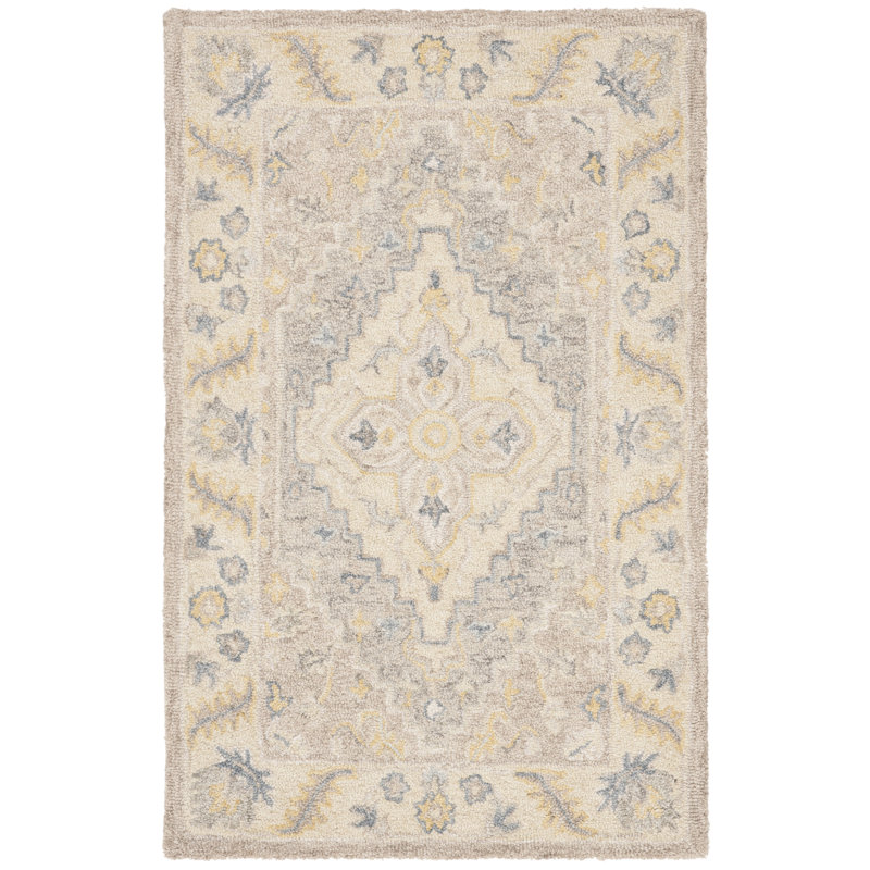 Tapis oriental en laine touffeté à la main Sebrite, Rectangle 2 pi 6 po x 4 pi