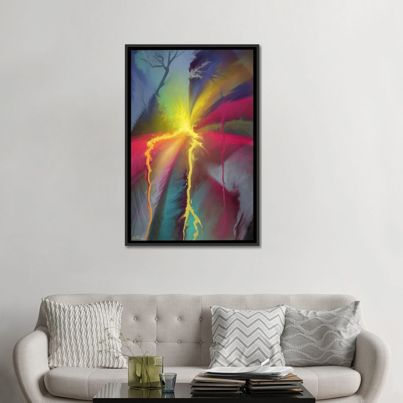 « pure abstract 1 », reproduction d’art sur toile tendue Ben Heine, Toile avec cadre noir, Pas de tapis