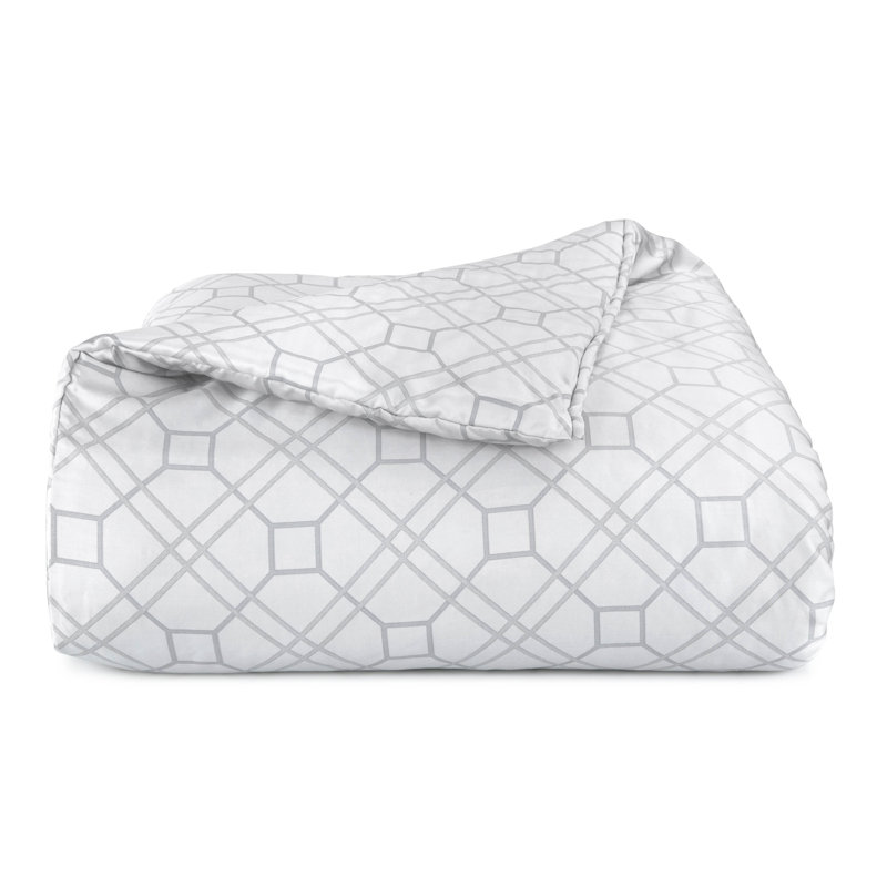 Gray Microfiber Full Comforter Set with Hexagonal Print