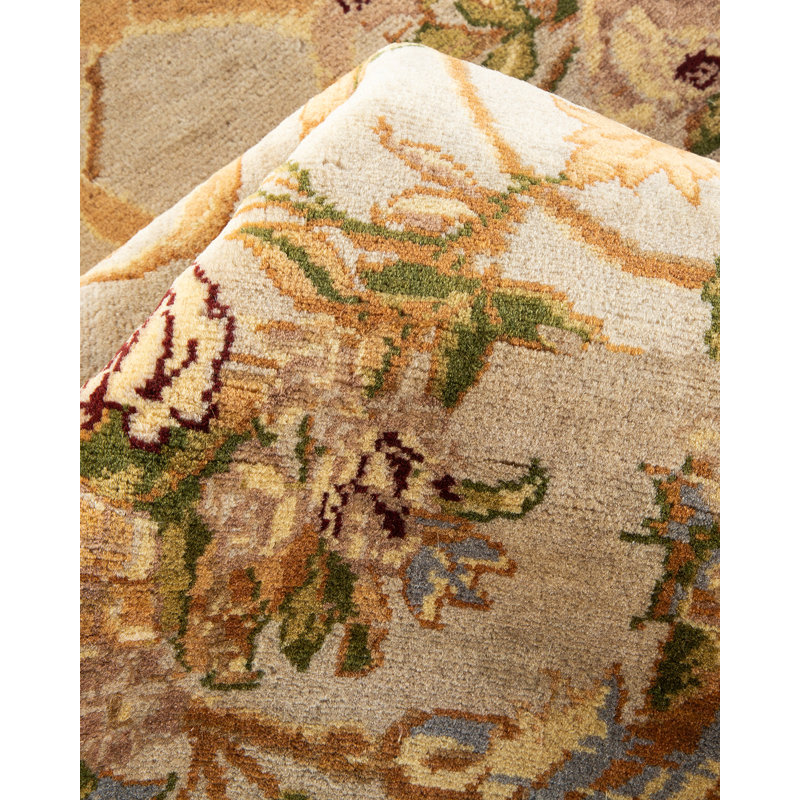 Tapis unique noué à la main Keenan - sable, 8 pi 2 po x 10 pi 6 po