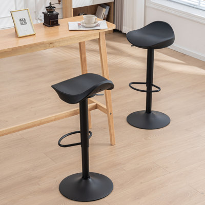 Bar Stools Set Of 2 Adjustable 360° Swivel Counter Height Barstools With Footrest Faux Leather Seat Modern Bar Chair For Kitchen Counter Island