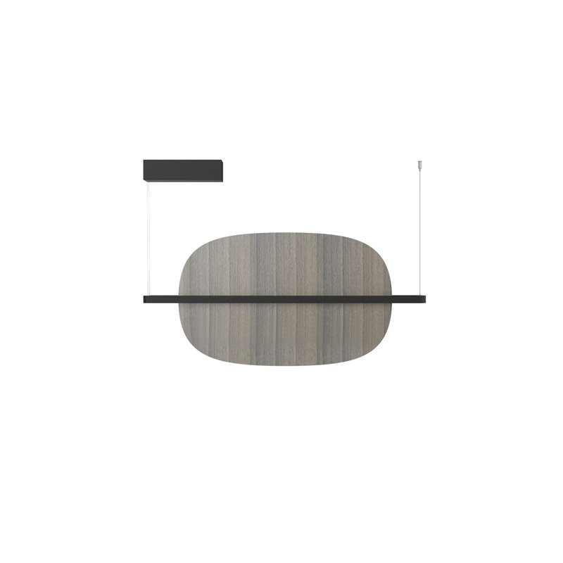 HANG OUT 1 - Light LED Pendant, Bleached Ash Wood, 19.7" H x 41.7" W - Oval, Suspension 04