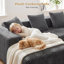 Modern Oversized Corner Sofa L-Shaped Corduroy Sofa With Storage Pockets -1513385608-1513385609