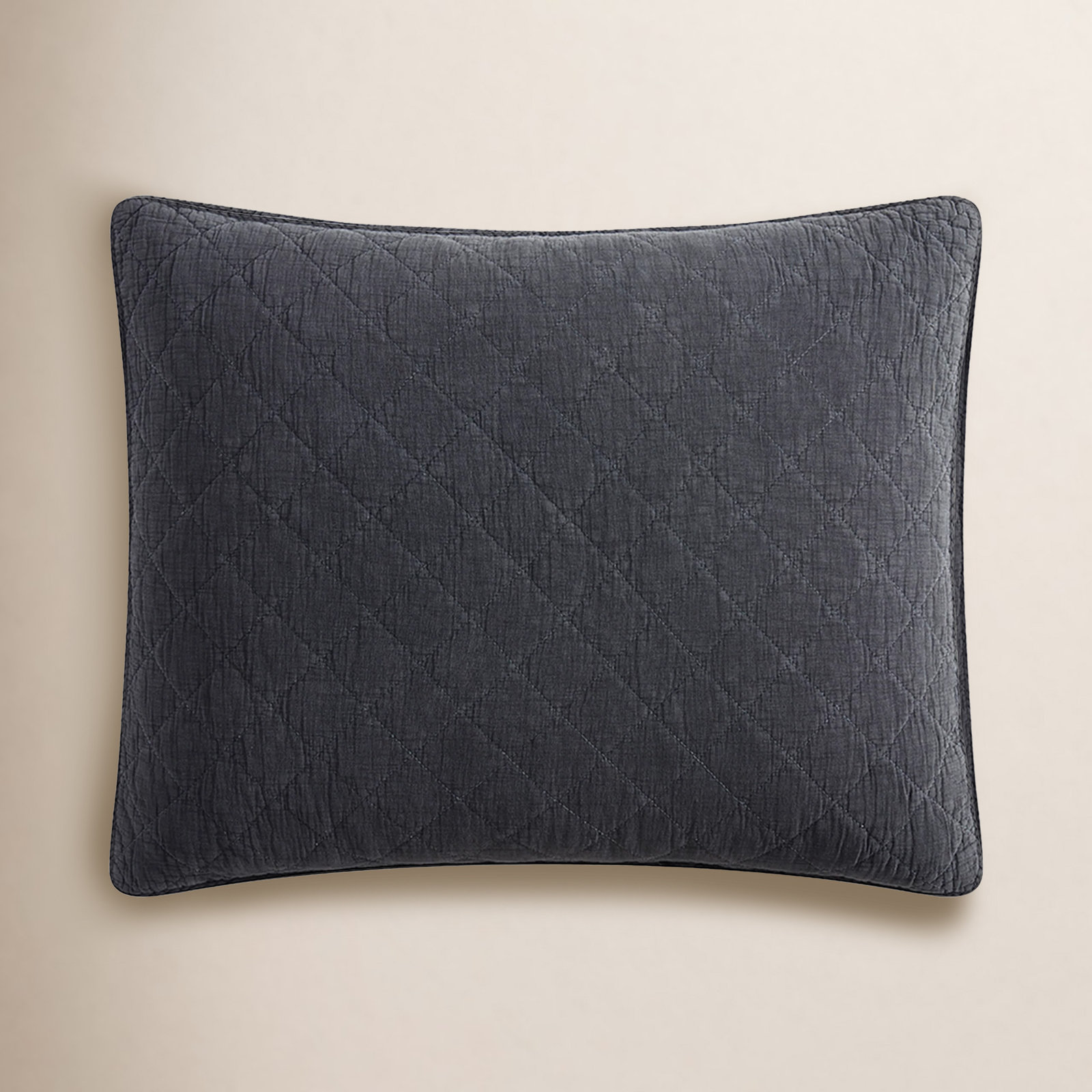 Bostwick Cotton Gauze Shams, King, Charcoal