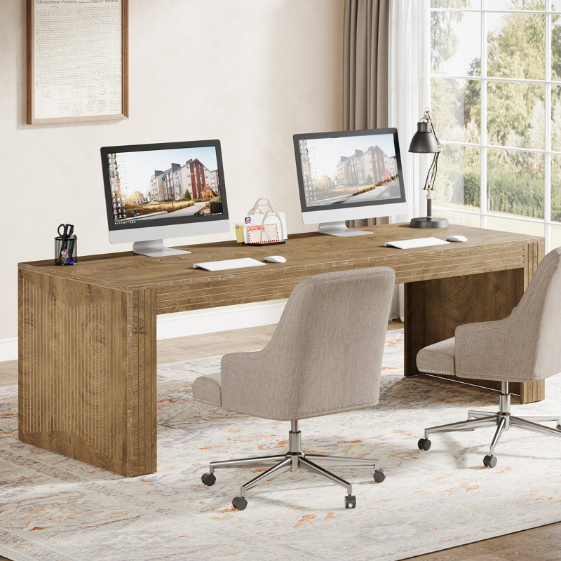 Modular Computer Desk, Oak Brown