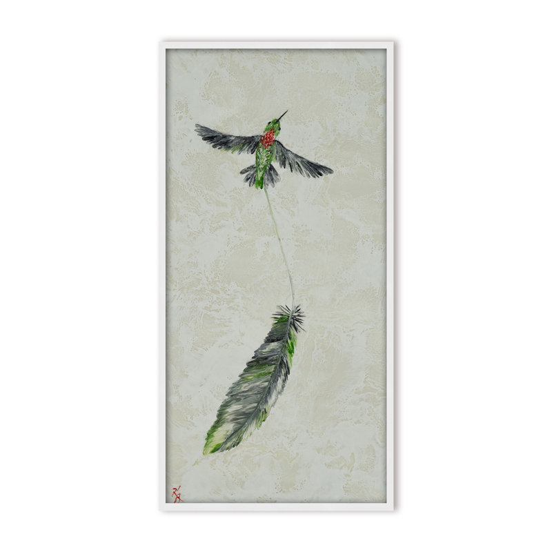 Nature Inspired "Vivid Flutter" Canvas Wall Art By , 48" H x 24" W, Framed Print, Gold