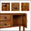 Console 48 po en bois massif avec 2 tiroirs, armoires et tablette inférieure, armoire de rangement de style rétro pour salle à manger (brun)-118037913