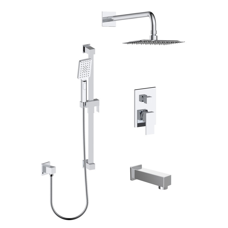 Ensemble de bain-douche Vasso-III, Chrome