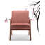 Chaise d'appoint avec revêtement et structure en bois massif, mobilier de salon Mid-Century moderne classique pour sièges supplémentaires-1893216204