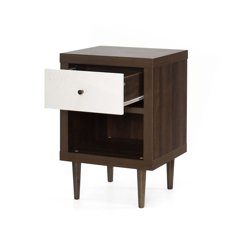 Table de chevet Laila, Blanc, 1