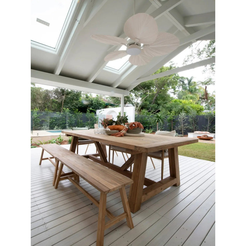 52" Outdoor Indoor/Outdoor Ceiling Fan with Light and Remote, Modern Tropical Ceiling Fan with Lights, Damp Rated, Energy Efficient DC Motor