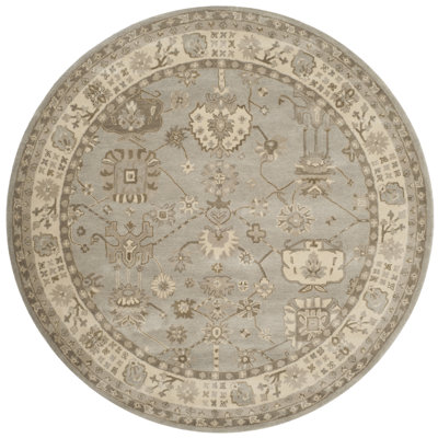 Tapis oriental argent / crème en laine de Nouvelle-Zélande touffeté à la main Colliers