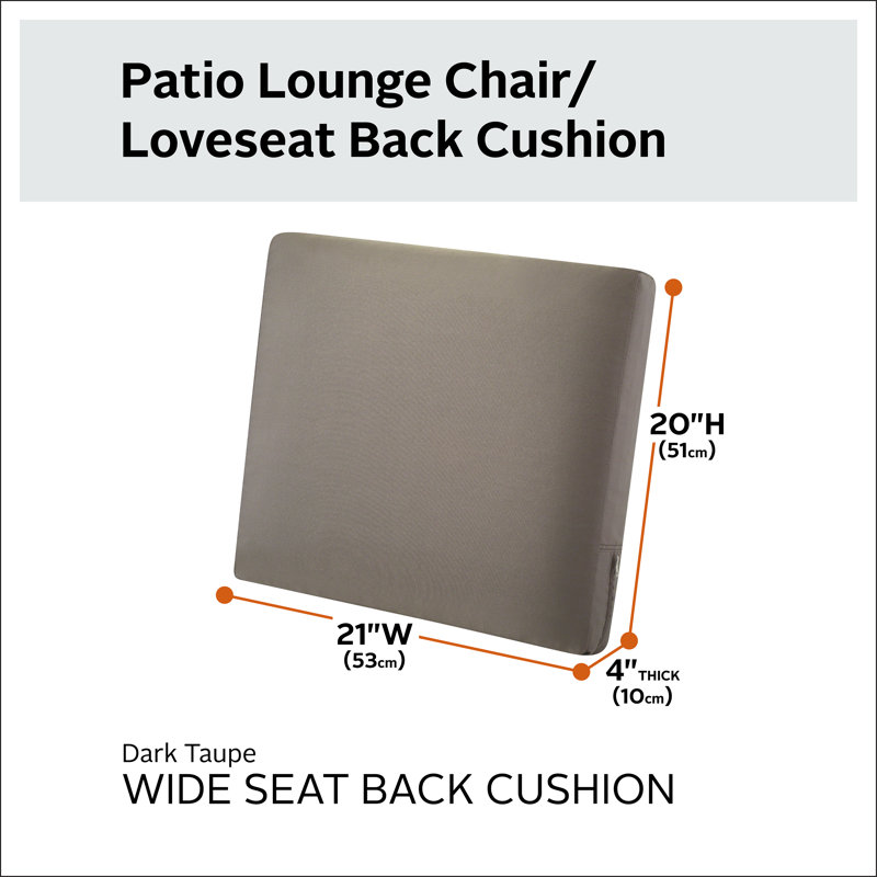 Jaylon Outdoor 4'' Cushion Cover, Espresso, 4" H x 21" W x 20" D