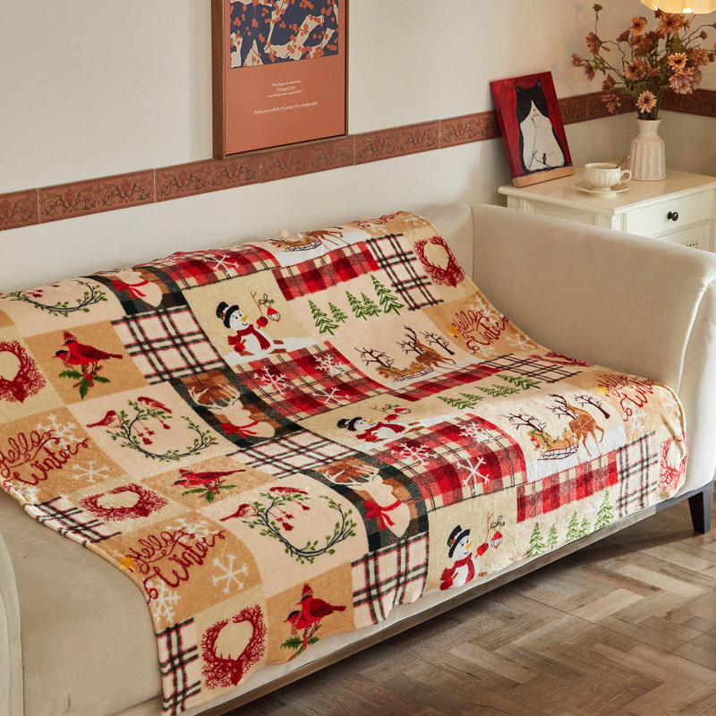 Jeté de Noël en flanelle douce 50 po x 60 po