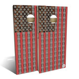 2' X 4' American Flag Bullets Cornhole Board Set With Case And Lights