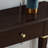 Dark Brown Solid  Wood Half-circle Console Table-1525925881
